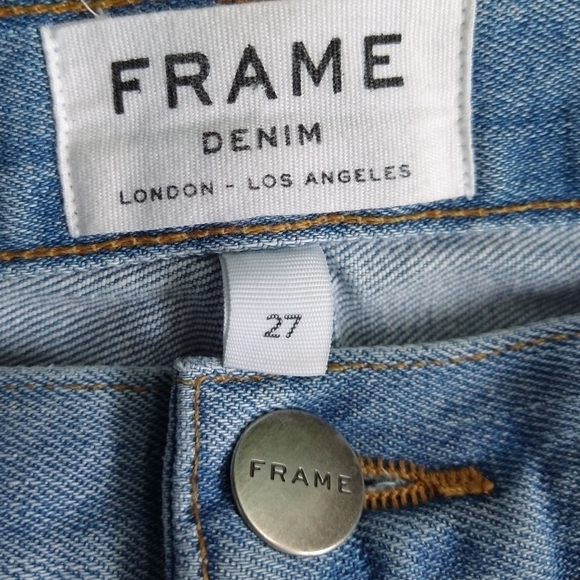 Frame Le Original Harrah Distressed High Rise Straight Leg Cropped Jeans - Picture 10 of 12